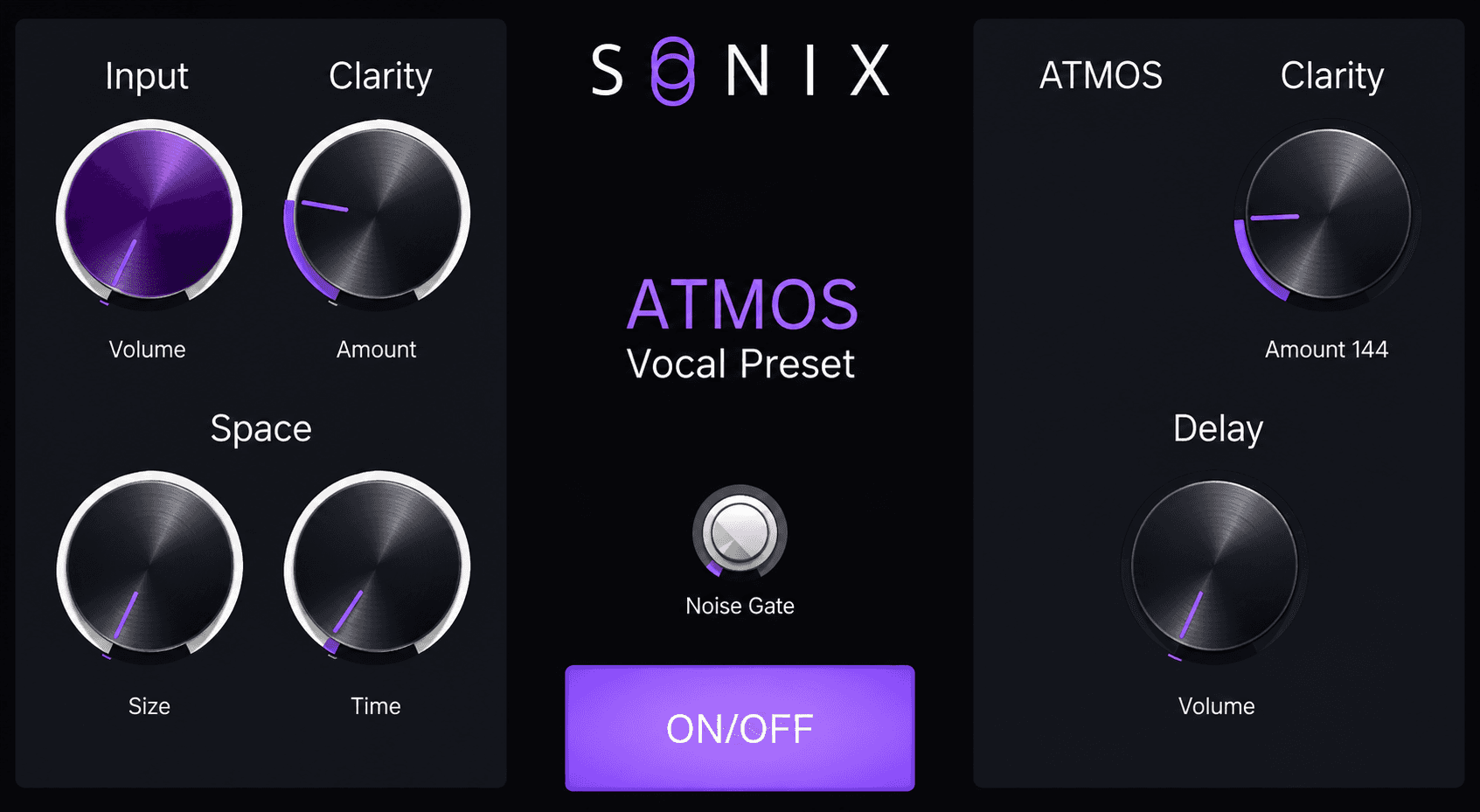 Atmos vocal preset interface
