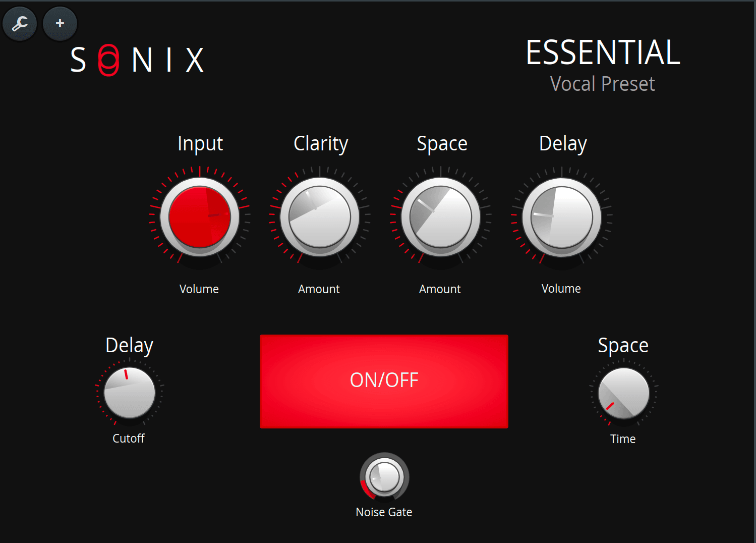 Essential vocal preset interface