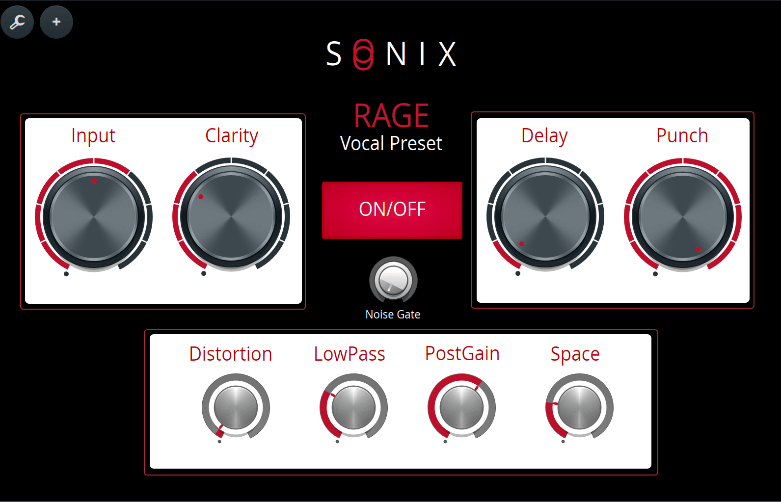 Rage vocal preset interface
