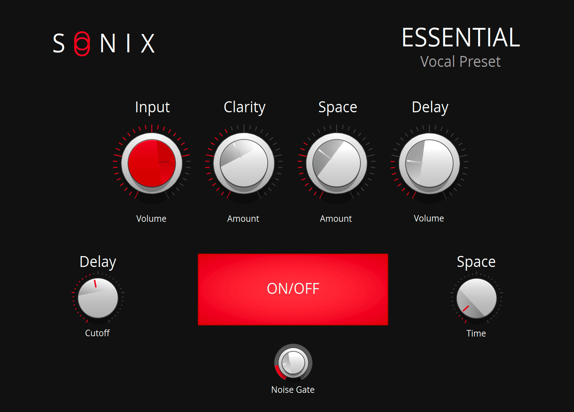 Essential vocal preset interface