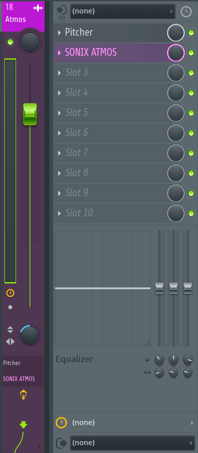 Atmos vocal preset loaded in the FL Studio mixer