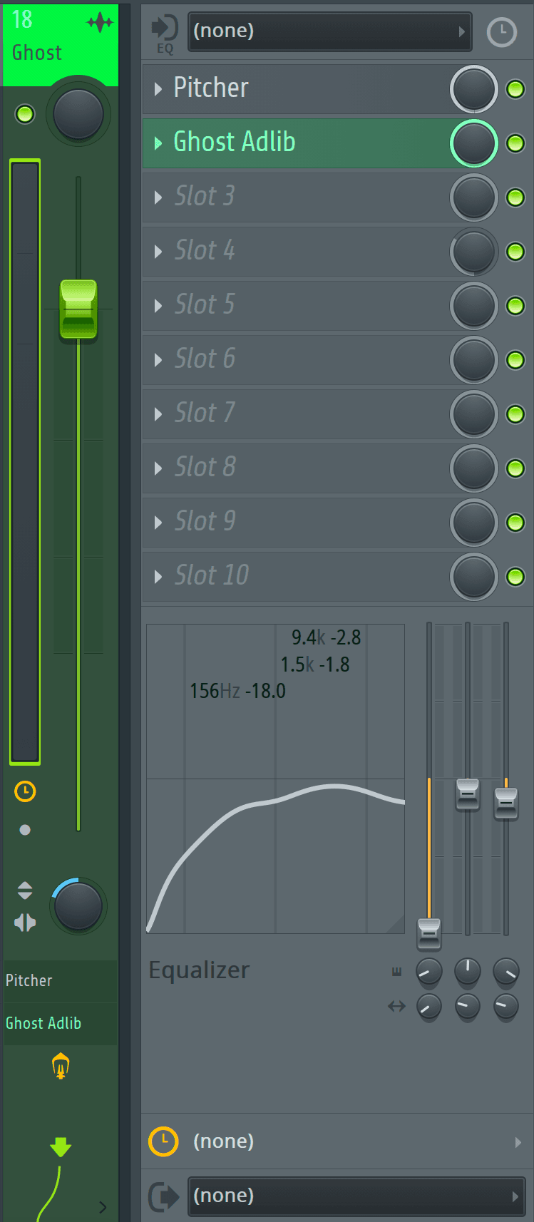 Ghost Adlib preset loaded in the FL Studio mixer